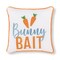 Easter "Bunny Bait" Embroidered Mini Spring Themed Accent Pillow, 10" x 10"